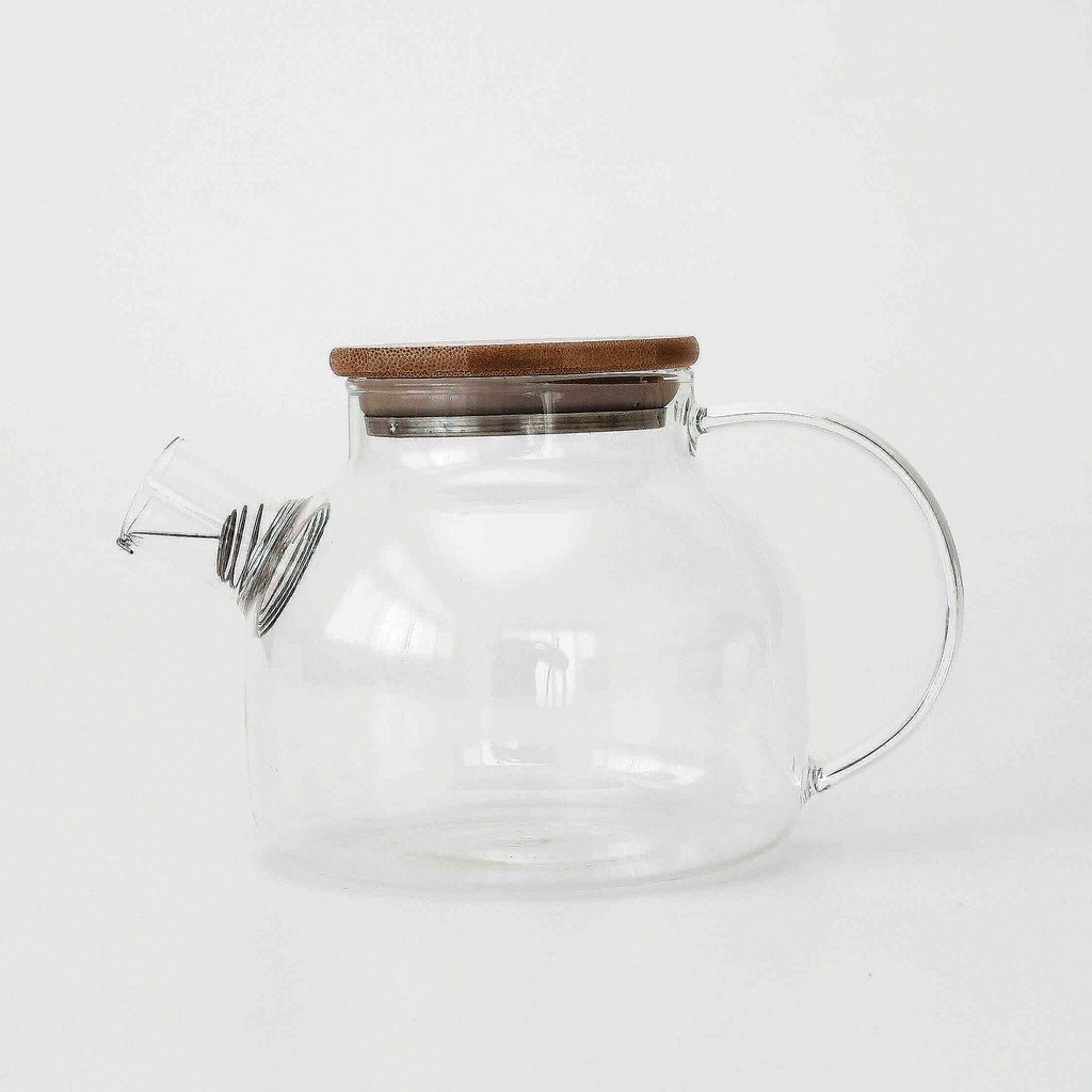 短口过滤茶壶1000ml竹包钢盖