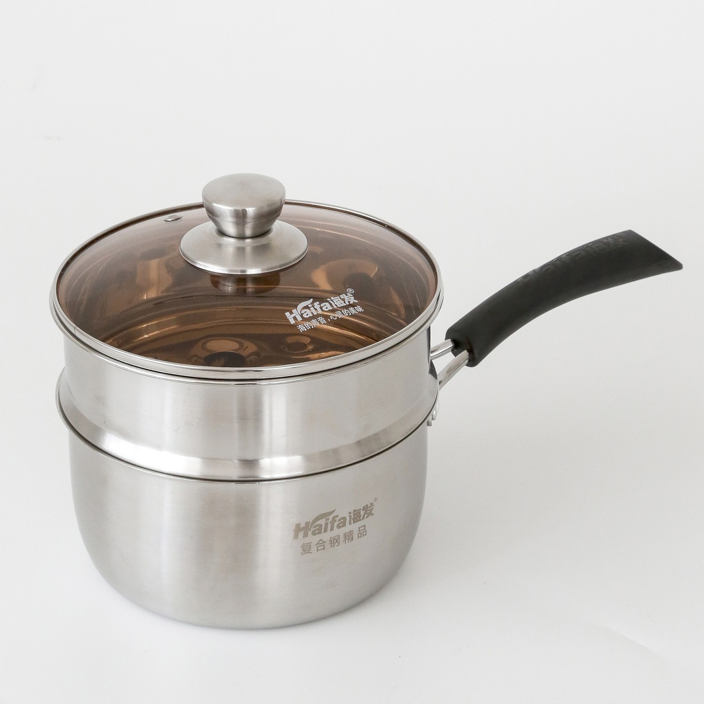 Haifa หม้อด้าม2ชั้น (นึ่งได้) 18ซม. (16ใบ)