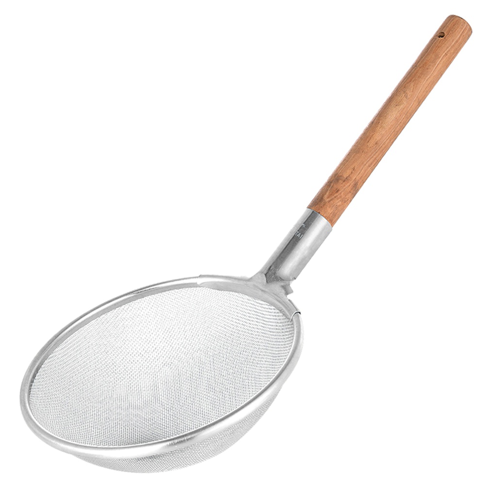 กระชอนกลมตาถี่ ด้ามไม้  27ซม .(50อัน)