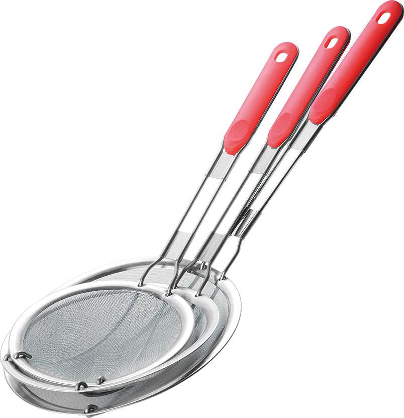 ตะแกรงลวดด้ามแดง 22 ซม. (100อัน)