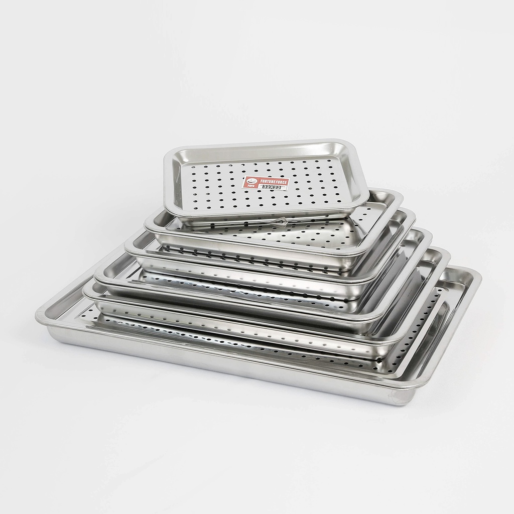 ถาดชาเหลี่ยมพร้อมถาดมีรู STL 60X40 (24ชุด)