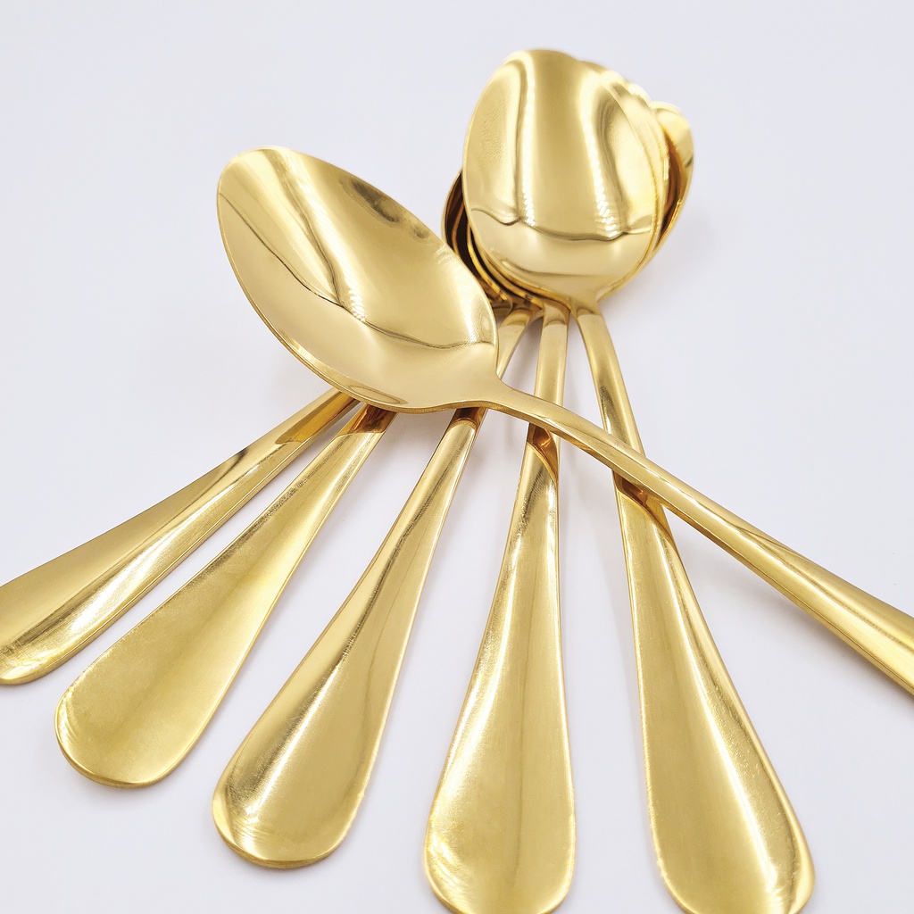 ช้อน เรียบปลายมน (ทอง) (60แพ็ก)