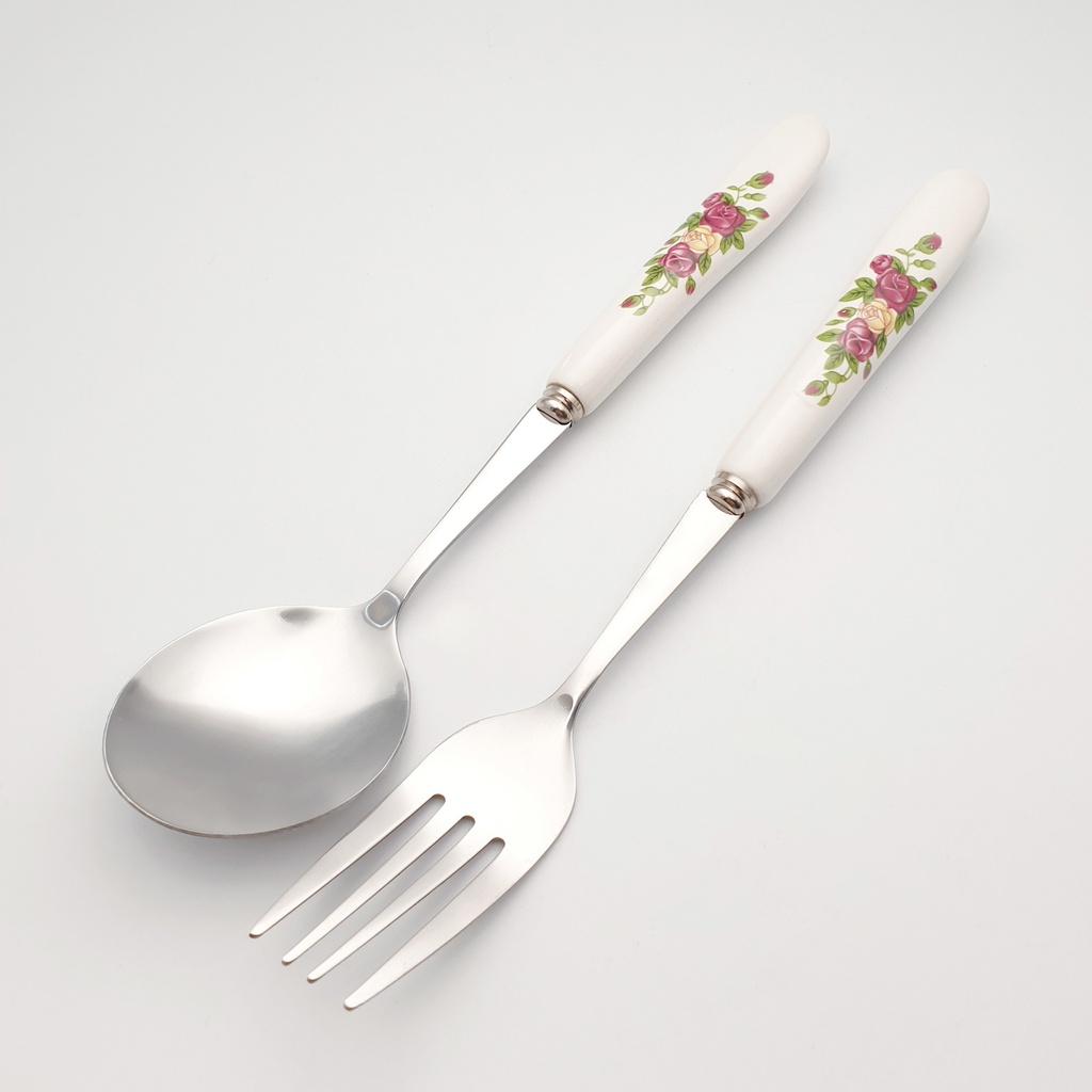 ส้อม ด้ามเซรามิก (ลายดอกแดง) (576ชิ้น)