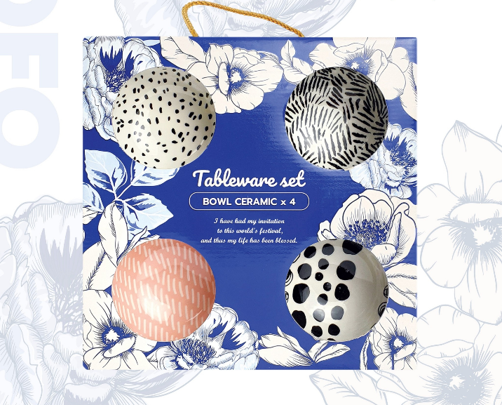 No.01 ชุดของขวัญชามเซรามิก 4 ใบ 