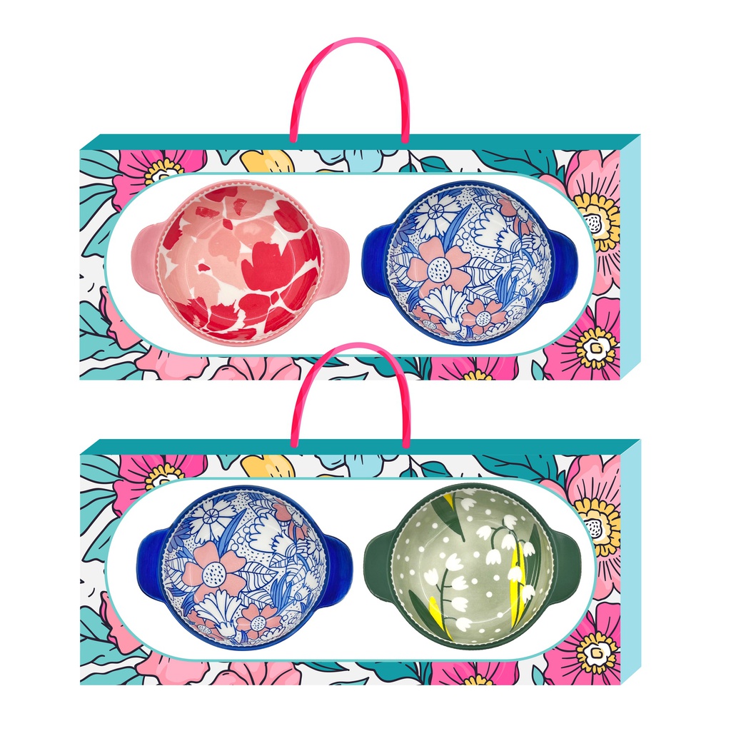 印花礼盒6寸双耳2个装（12）