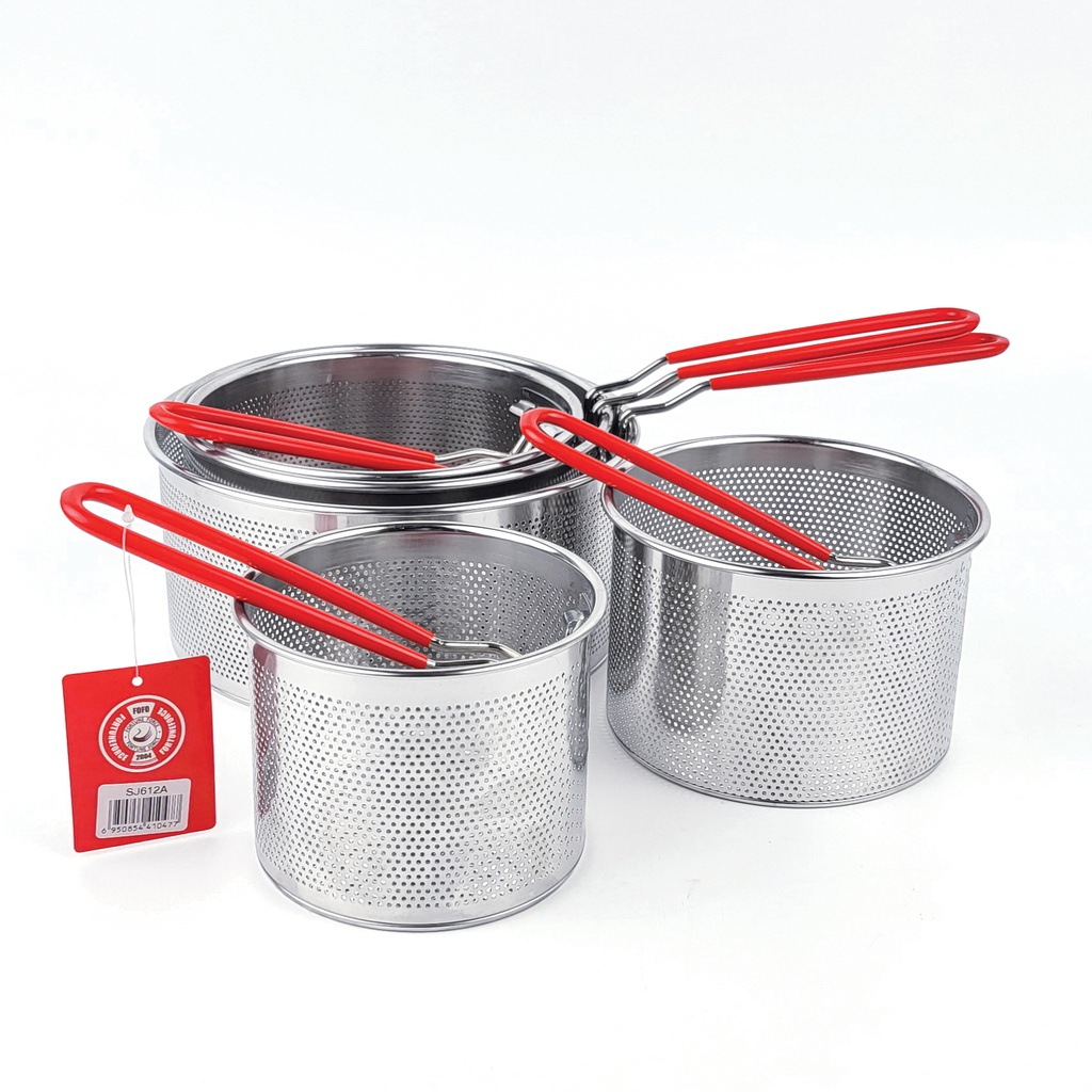 กระชอนทอดเจาะรู ด้ามพับได้ 16ซม. (36อัน)