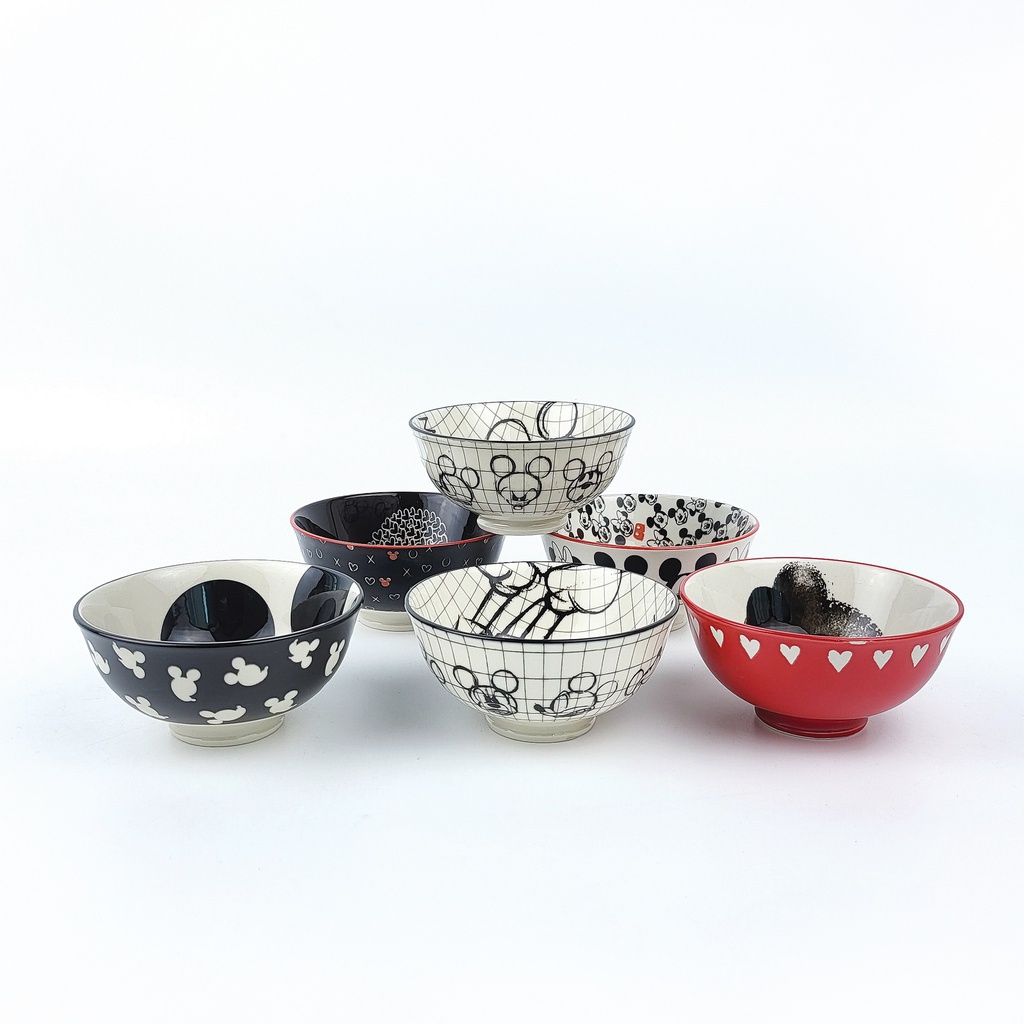 A28-3 ถ้วยปากบาน 4.75นิ้ว ปั๊มลายลายการ์ตูน (มิกกี้) (120ใบ)