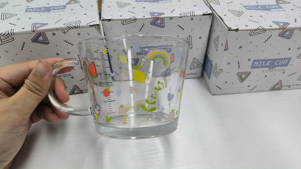 03 แก้วใสพิมพ์ลายสายรุ้ง 350ML (60ใบ)