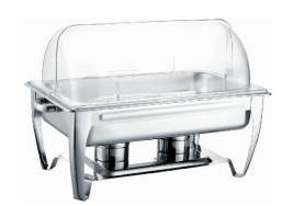 塑料盖长方形餐炉双格