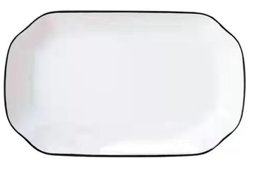 จานเหลี่ยม ยุโรป ขอบดำ 10.5 นิ้ว (30ใบ)