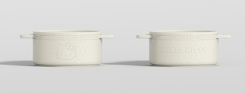 ชามหูจับเซรามิก เฮลโล คิตตี้ วินเทจสีครีม 6 นิ้ว