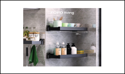 ชั้นวางของ ไม่ต้องเจาะผนัง ดำ 30 ซม. (1ชุด)