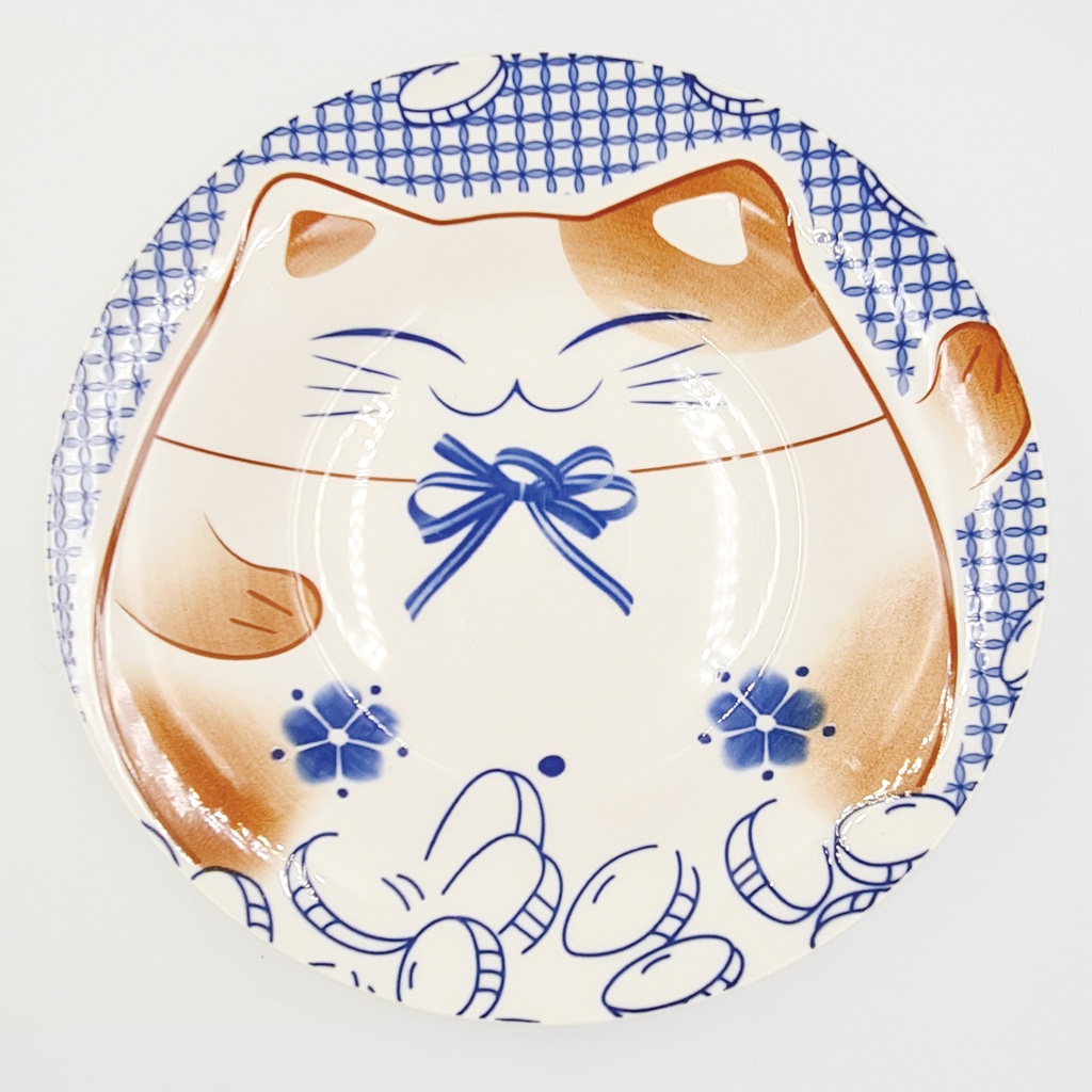 No.18 จาน ลายคราม 9นิ้ว (48ใบ)