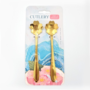 ช้อนขนมหวาน  ลายซากุระ (ทอง) (600แพ็ก)