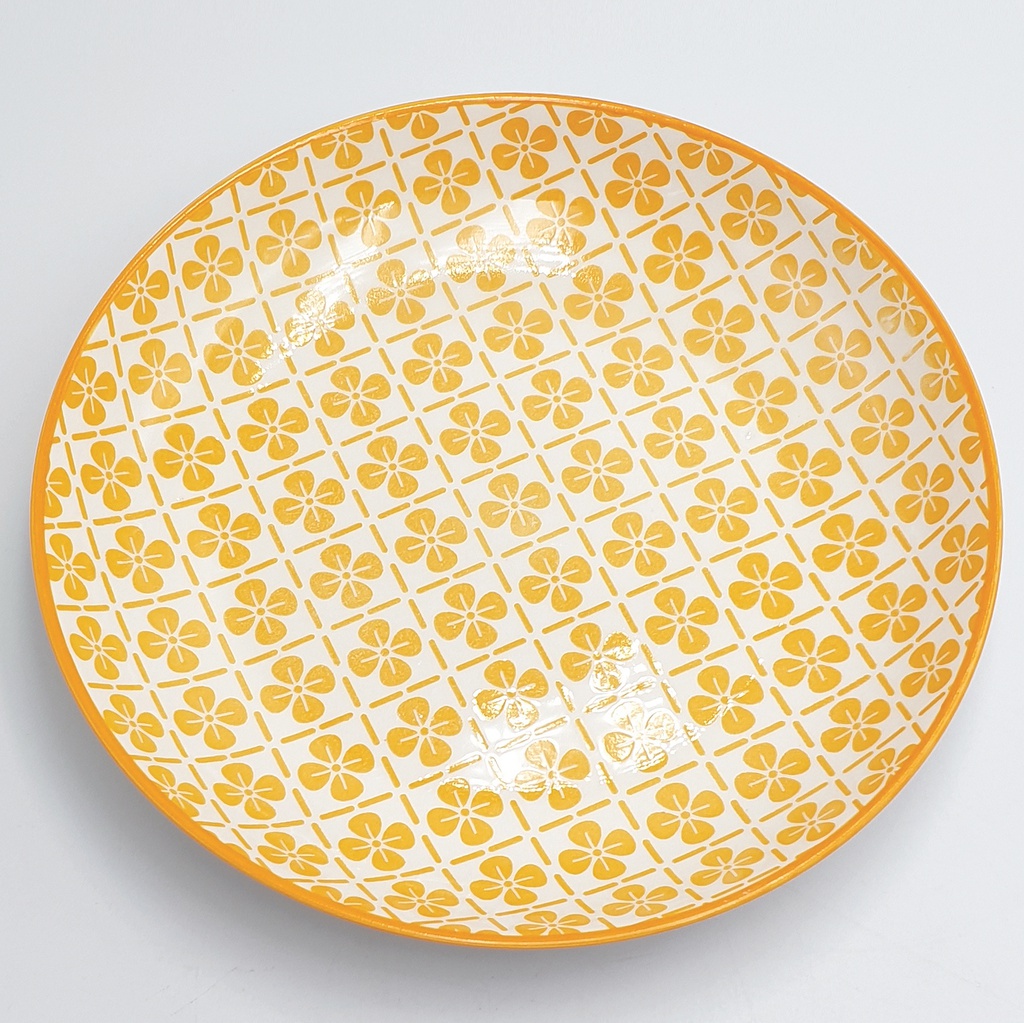 No.YD09 จาน ลายคราม ทรงบัว 8นิ้ว (60ใบ)