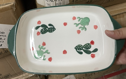 9寸长方双耳烤盘C7