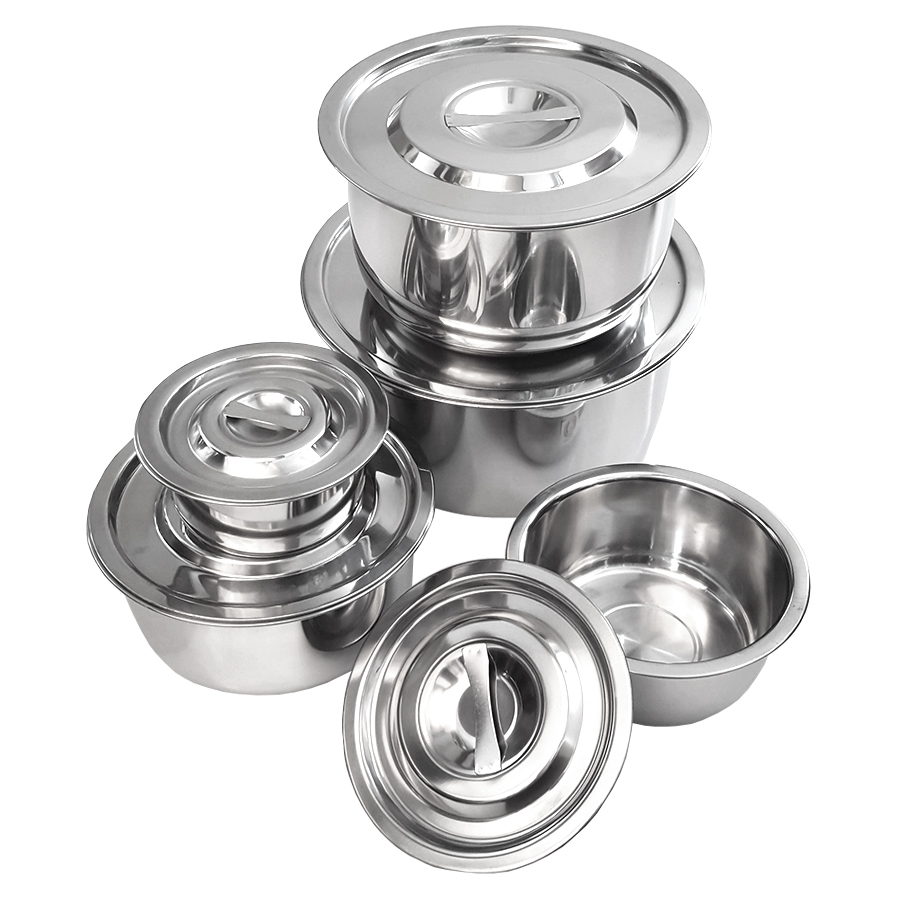 หม้อแขกสเตนเลส(หูจับ)14-30ซม.(6ชุด)