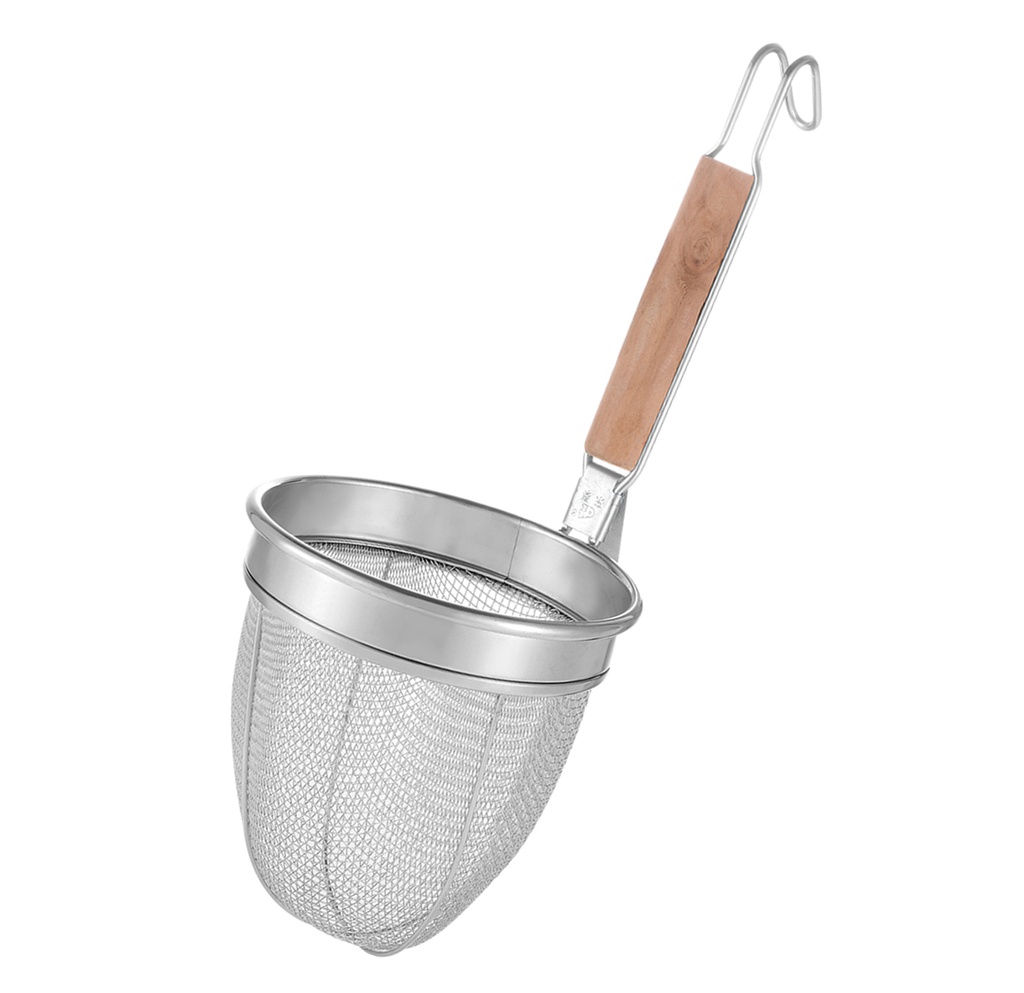 ตะกร้อมีขอบ ด้ามไม้สั้น 14 ซม. (100อัน)