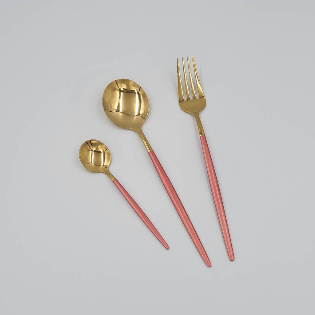 新葡萄牙勺镀金粉色柄