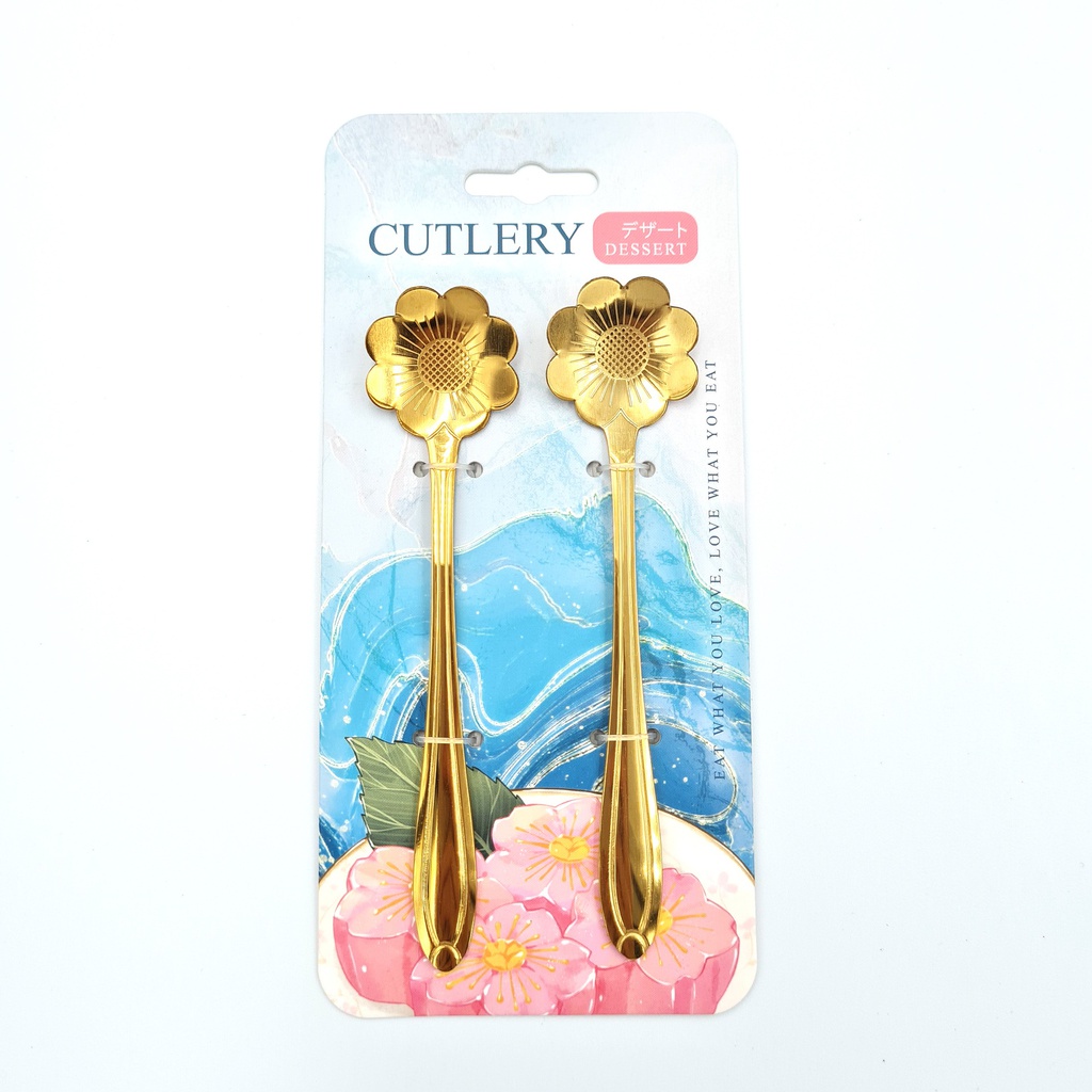 ช้อนขนมหวาน  ลายเดซี่ (ทอง) (600แพ็ก)