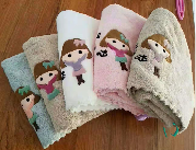 ผ้าเช็ดผมขนนุ่ม คละลาย 35x70 ซม. (1ผืน）