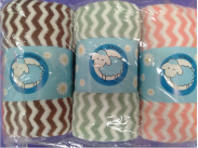 珊瑚绒水纹条包边浴巾 8打/箱