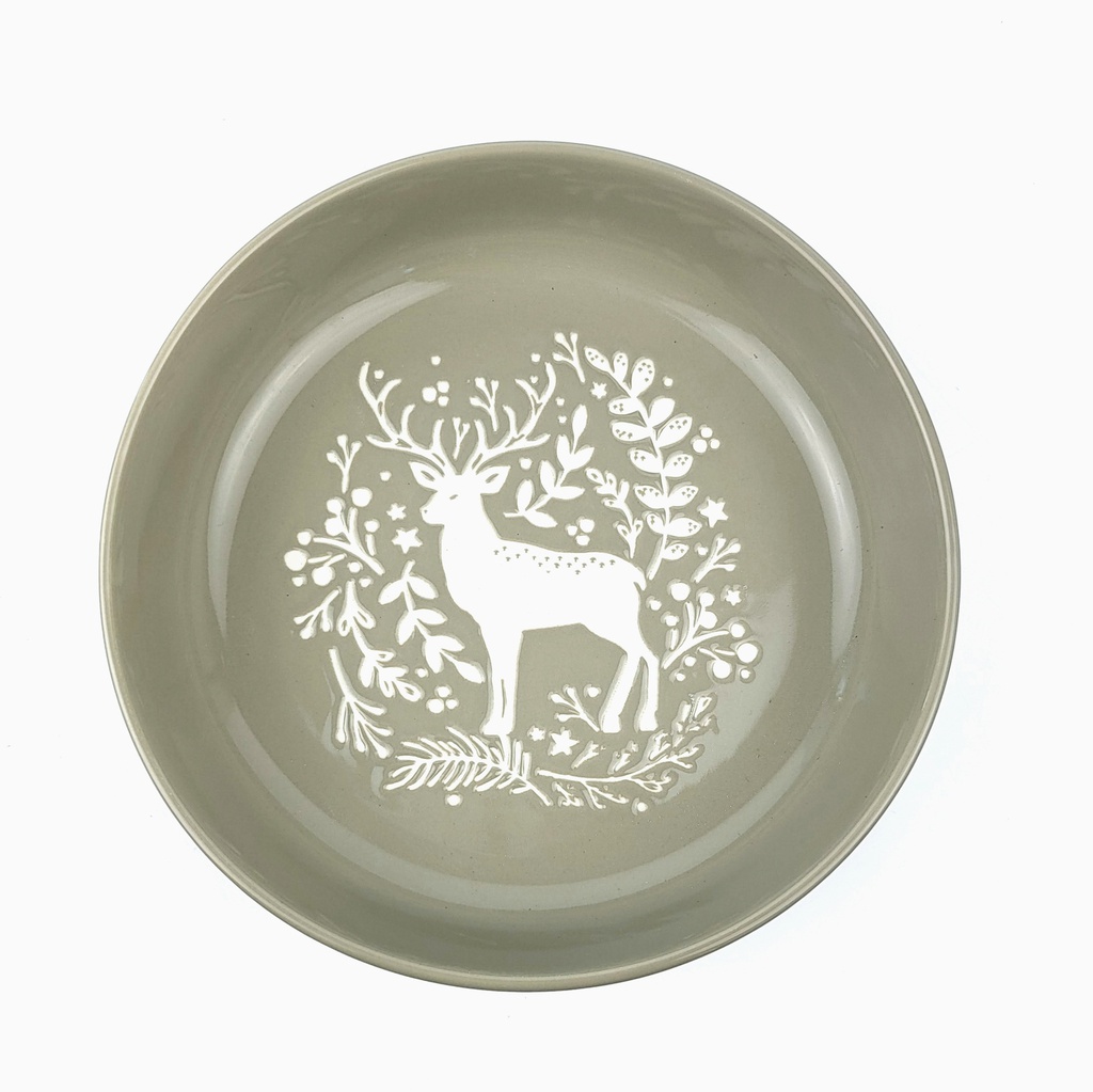 8.5寸泡菜盘（浮雕鹿）A160  (22ใบ)