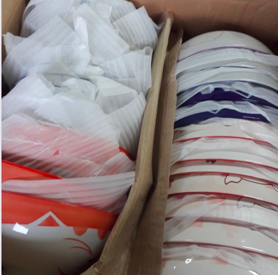 A27-23(M) ชามบัว 8นิ้ว ปั๊มลายลายการ์ตูน(คราลาย) 