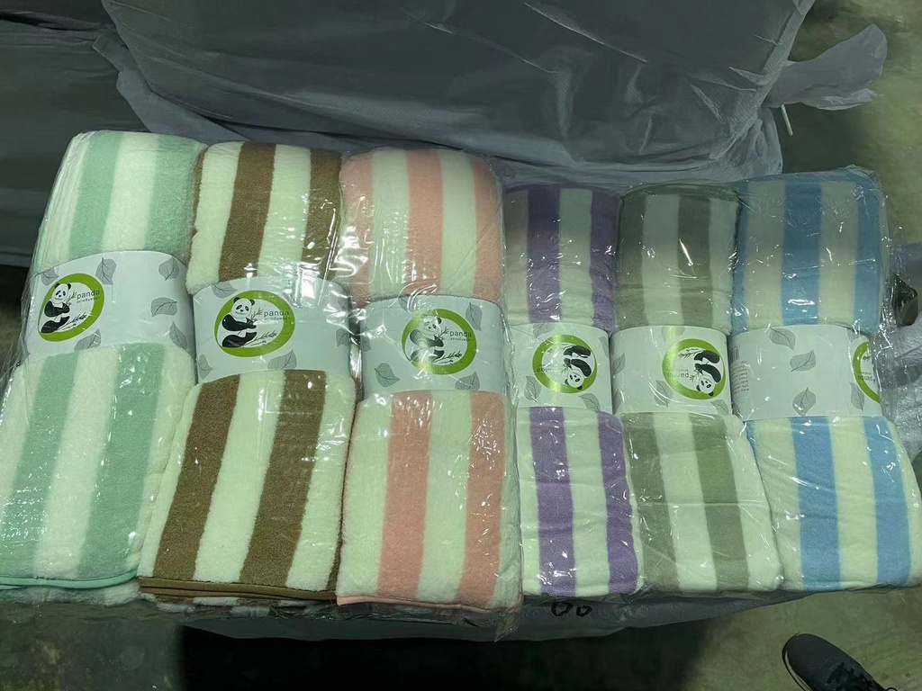 B5-5 ผ้าเช็ดตัว ผ้ากำมะหยี่(ลายริ้ว)(36*64นิ้ว)(5โหล)