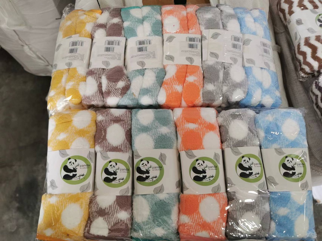 B14-2 珊瑚绒包边毛巾(波点)15x30寸(30打)