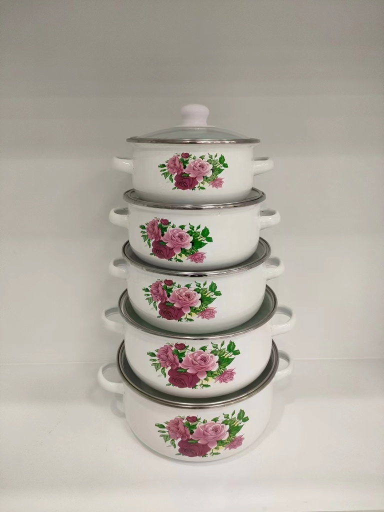 16-24CM搪瓷套锅01花