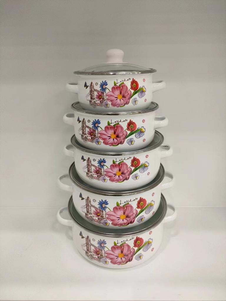 16-24CM搪瓷套锅02花