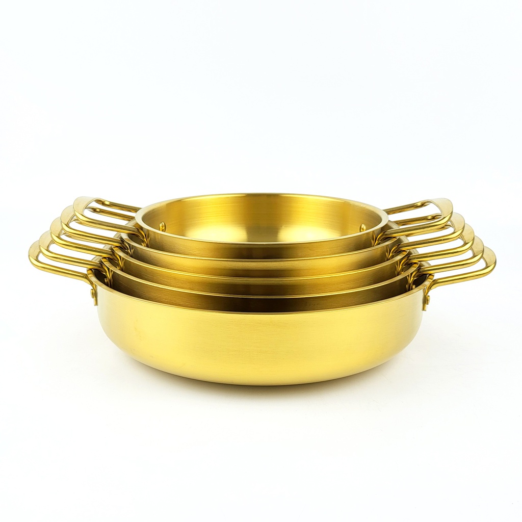 หม้อไฟเกาหลี ทรงลึก 23ซม. (สีทอง) (24ใบ)