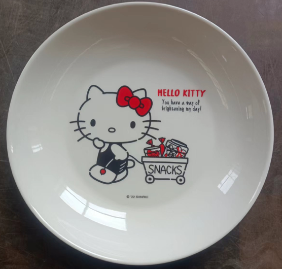 8寸贴花饭盘KT04