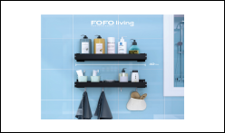 ชั้นวางของ ไม่ต้องเจาะผนัง ดำ 40 ซม. (1ชุด)