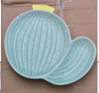 จาน กระบองเพชร ทรงกลม+รี 8นิ้ว (60ใบ)