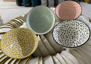 6"反口碗内花外白