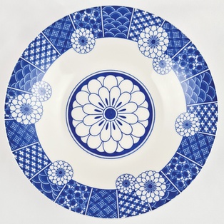 No.09 จาน ลายคราม 8นิ้ว (80ใบ)