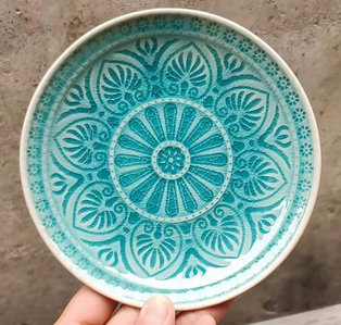 满花浮雕10寸盘