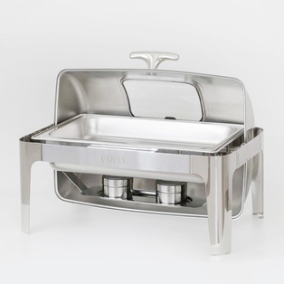 ชุดอุ่นอาหาร ทรงเหลี่ยม 1/1  ฝาช่องกระจกเปิด-ปิด 9L (1ชุด)