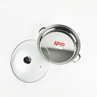 ถาดอาหารกลม ฝาแก้ว (18ชุด)