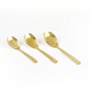 小号圆柄平底匙14.7cm-镀金