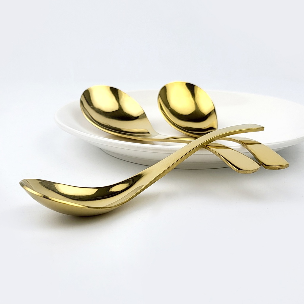 ชุดช้อนส้อมเกาหลี 1คู่ SUS304 (โรสโกลด์)