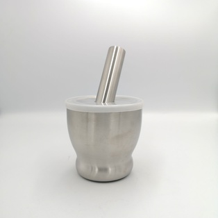 ครกบดสเตนเลส SUS304 พร้อมฝาปิด 12.5ซม. (16ชุด)