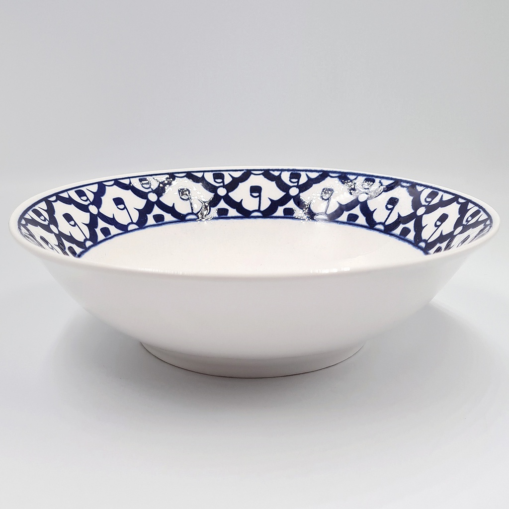 No.T022 ชาม ลายคราม ปากบาน 8นิ้ว (50ใบ)