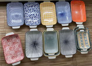 จานเหลี่ยมผืนผ้ามีหูจับ 9นิ้ว (48ใบ)