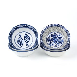 ถ้วยน้ำจิ้มลึก 4.25นิ้ว ปั๊มลาย  (270ใบ)คละลาย