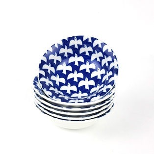 A137 จานลึก 5นิ้ว ปั๊มลาย คละลาย (124ใบ)