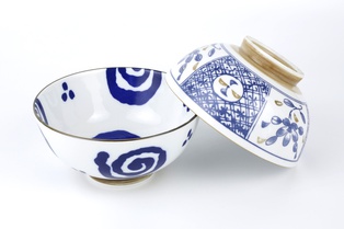 S-56-T ชามบัว 7นิ้ว ปั๊มลาย คละลาย (30ใบ)