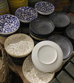 A164 จานบัวลึก 8นิ้ว คละลาย 